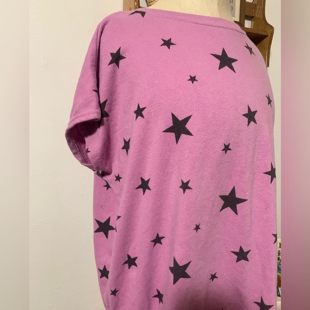Seven7 Pink Crew Neck Zipper Detail T-Shirt M - Picture 9 of 14